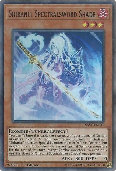 Shiranui Spectralsword Shade Savage Strike Yu-Gi-Oh! card