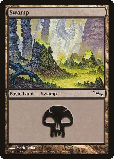 Swamp 295 Mirrodin Magic card