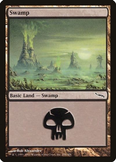 Swamp 296 Mirrodin Magic card