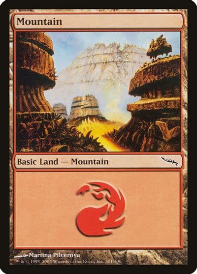 Mountain 301 Mirrodin Magic card