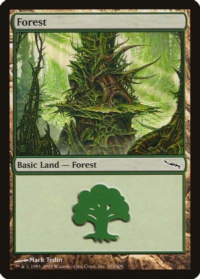 Forest 303 Mirrodin Magic card