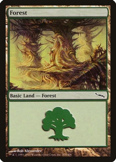 Forest 304 Mirrodin Magic card