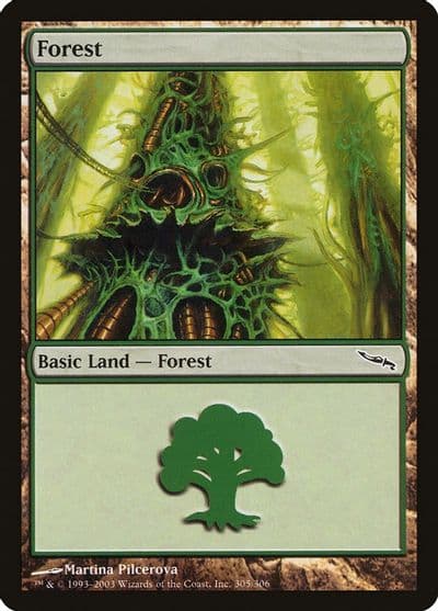 Forest 305 Mirrodin Magic card