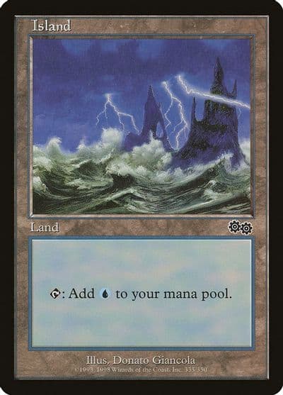 Island 335 Urza's Saga Magic card