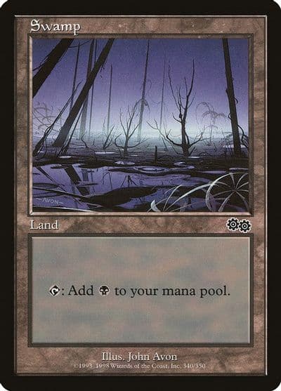Swamp 340 Urza's Saga Magic card