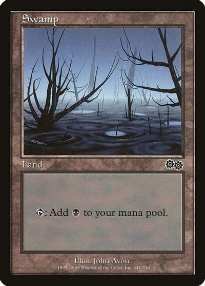Swamp 341 Urza's Saga Magic card