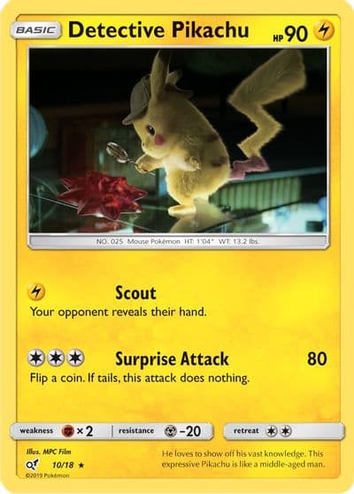 Detective Pikachu Detective Pikachu Pokemon card