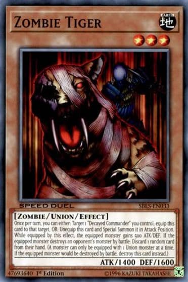 Zombie Tiger Speed Duel: Arena of Lost Souls Yu-Gi-Oh! card