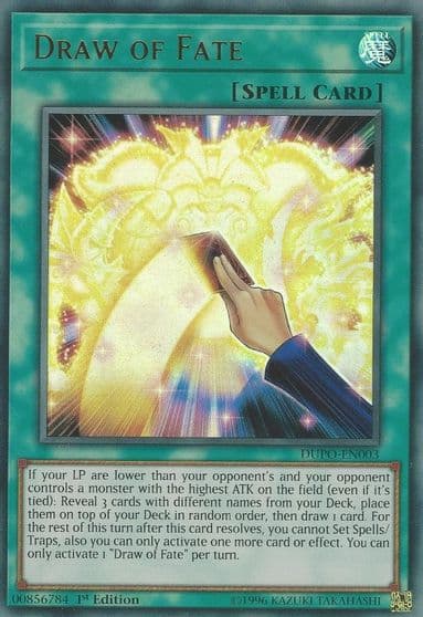 Draw of Fate Duel Power Yu-Gi-Oh! card