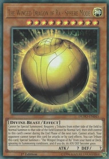 The Winged Dragon of Ra Sphere Mode Duel Power Yu-Gi-Oh! card