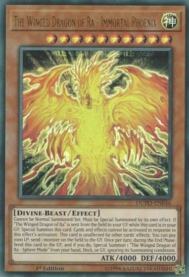 The Winged Dragon of Ra Immortal Phoenix Duel Power Yu-Gi-Oh! card