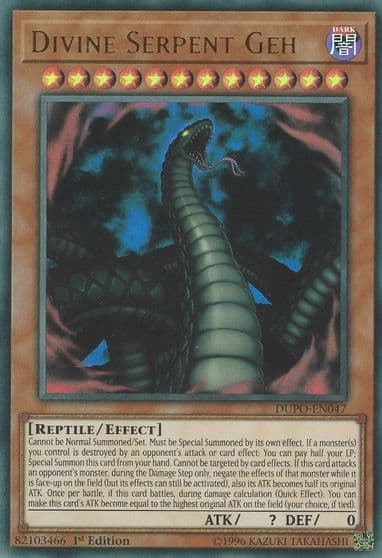 Divine Serpent Geh Duel Power Yu-Gi-Oh! card