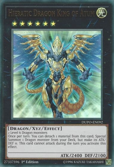 Hieratic Dragon King of Atum Duel Power Yu-Gi-Oh! card
