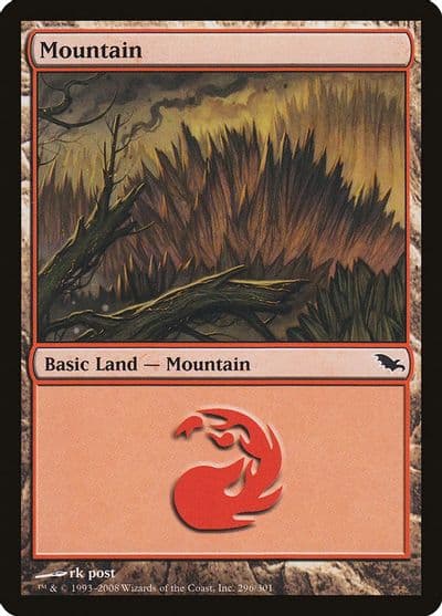 Mountain 296 Shadowmoor Magic card