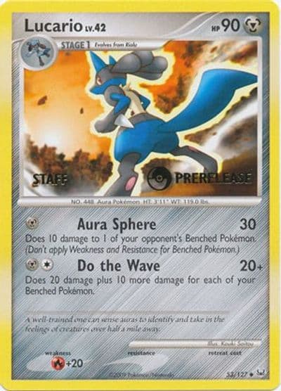 Lucario (Prerelease) [Staff] Diamond and Pearl Promos Pokemon card