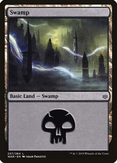 Swamp 257 War of the Spark Magic card