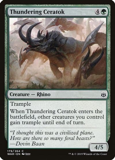 Thundering Ceratok War of the Spark Magic card