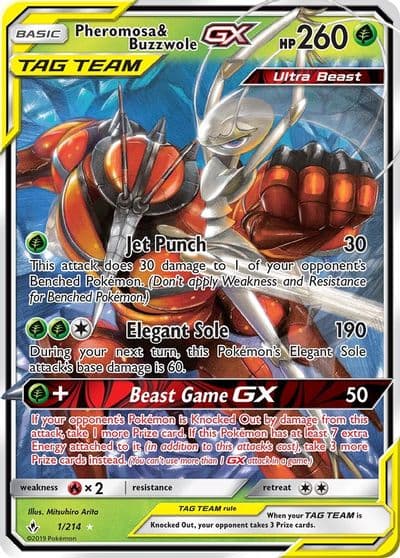 Pheromosa & Buzzwole GX SM - Unbroken Bonds Pokemon card