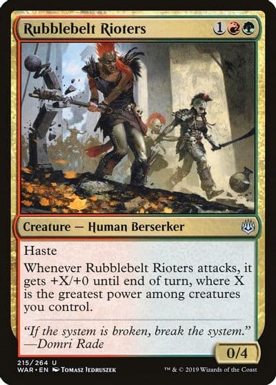Rubblebelt Rioters War of the Spark Magic card