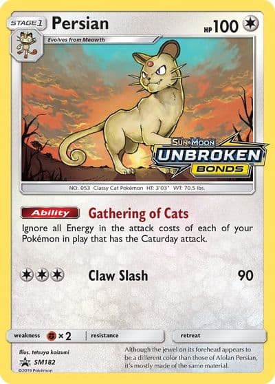 Persian - SM182 (Prerelease) SM Promos Pokemon card