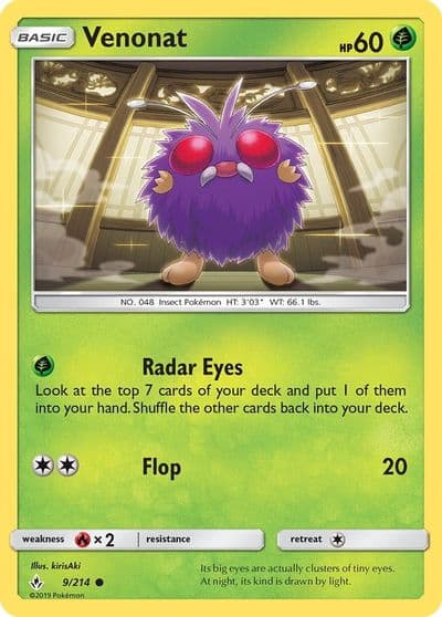 Venonat (9) SM - Unbroken Bonds Pokemon card