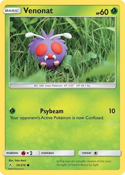 Venonat (10) SM - Unbroken Bonds Pokemon card