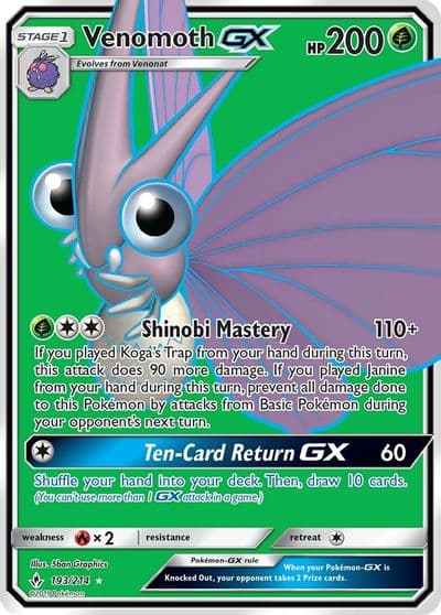 Venomoth GX (Full Art) SM - Unbroken Bonds Pokemon card