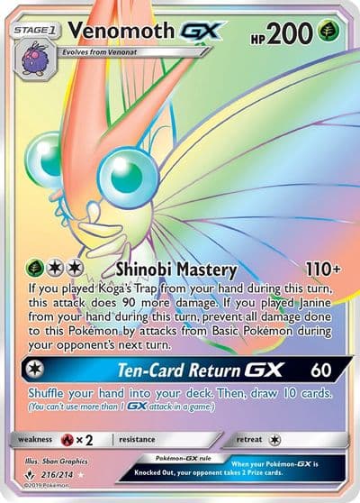 Venomoth GX (Secret) SM - Unbroken Bonds Pokemon card
