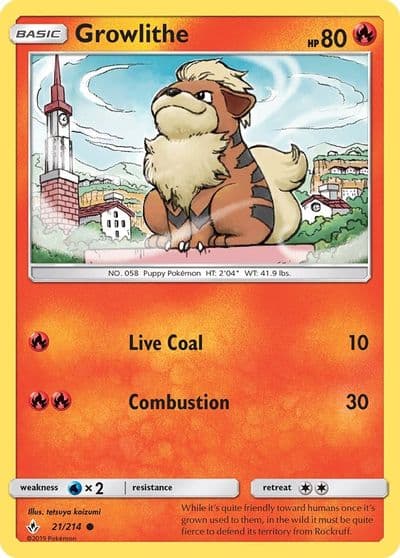 Growlithe SM - Unbroken Bonds Pokemon card
