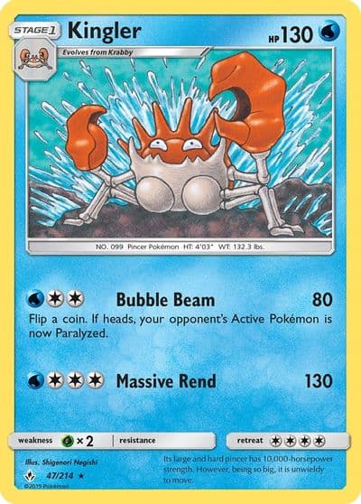 Kingler SM - Unbroken Bonds Pokemon card