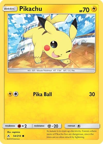Pikachu SM - Unbroken Bonds Pokemon card