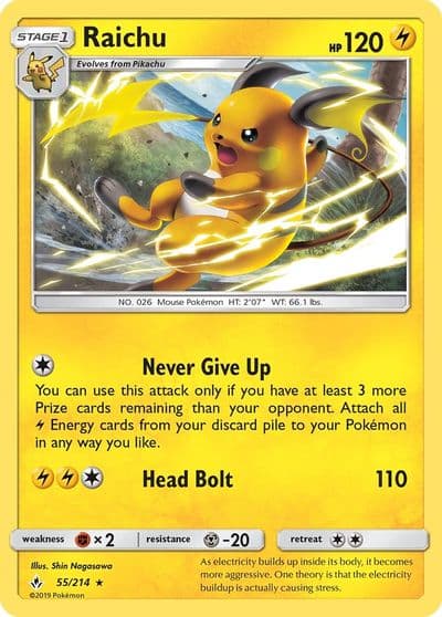 Raichu SM - Unbroken Bonds Pokemon card