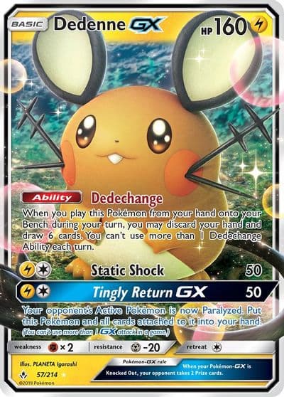 Dedenne GX SM - Unbroken Bonds Pokemon card