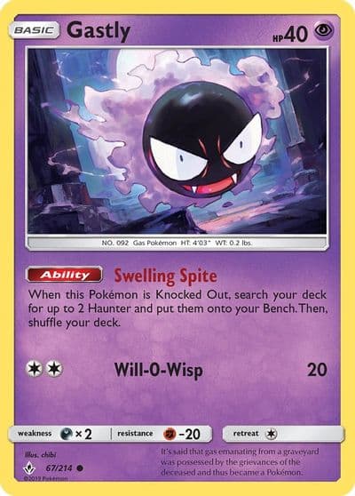 Gastly (67) SM - Unbroken Bonds Pokemon card