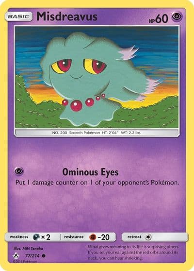 Misdreavus SM - Unbroken Bonds Pokemon card
