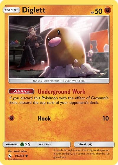 Diglett SM - Unbroken Bonds Pokemon card