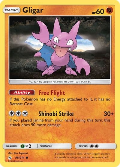 Gligar SM - Unbroken Bonds Pokemon card