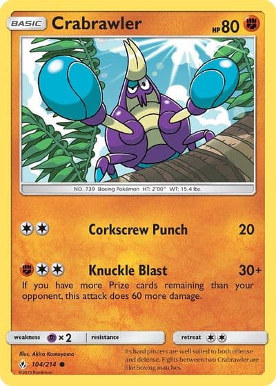 Crabrawler SM - Unbroken Bonds Pokemon card