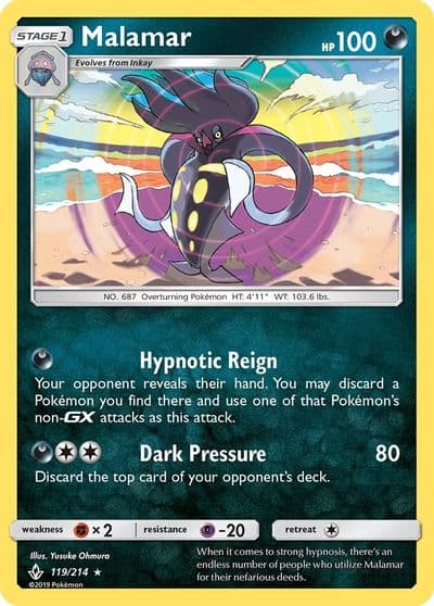 Malamar SM - Unbroken Bonds Pokemon card