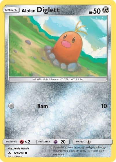 Alolan Diglett SM - Unbroken Bonds Pokemon card