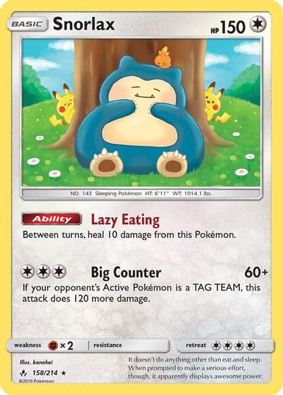Snorlax SM - Unbroken Bonds Pokemon card