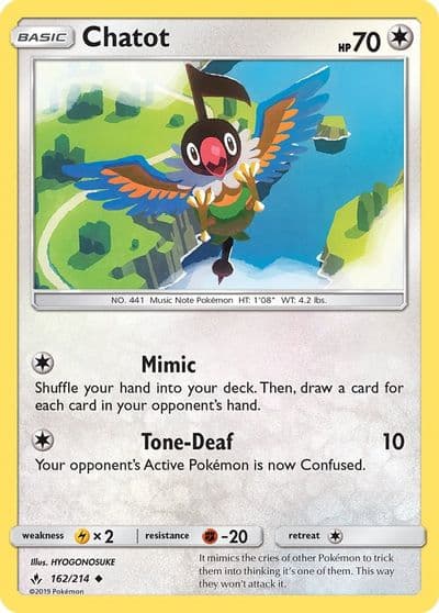 Chatot SM - Unbroken Bonds Pokemon card
