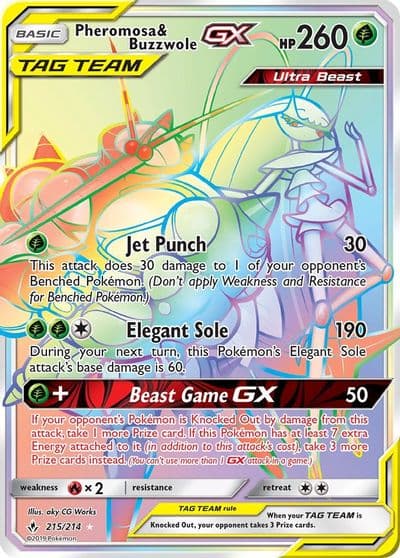 Pheromosa & Buzzwole GX (Secret) SM - Unbroken Bonds Pokemon card