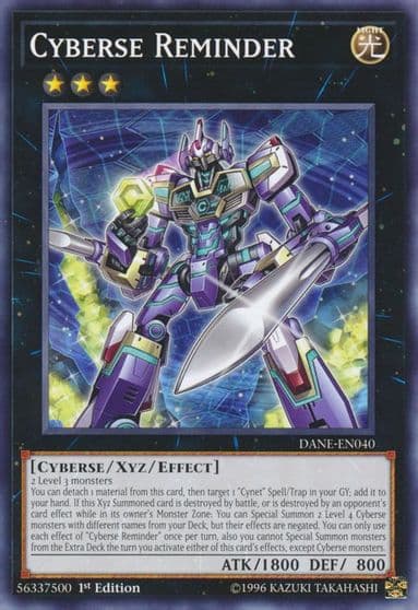 Cyberse Reminder Dark Neostorm Yu-Gi-Oh! card