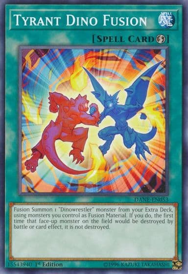 Tyrant Dino Fusion Dark Neostorm Yu-Gi-Oh! card