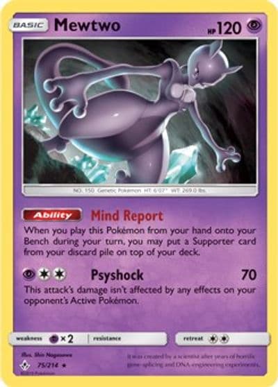 Mewtwo (SM Unbroken Bonds) (Cracked Ice Holo) Deck Exclusives Pokemon card