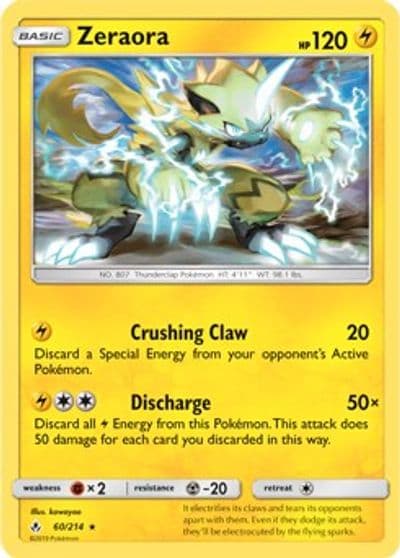 Zeraora (SM Unbroken Bonds) (Cracked Ice Holo) Deck Exclusives Pokemon card