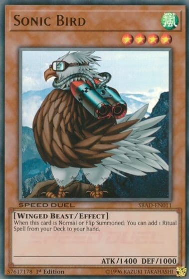 Sonic Bird Speed Duel: Attack from the Deep Yu-Gi-Oh! card