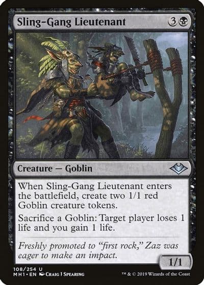 Sling Gang Lieutenant Modern Horizons Magic card