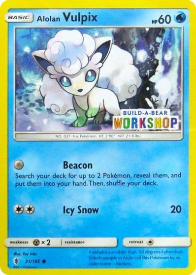 Alolan Vulpix (Build-A-Bear Workshop Exclusive) Miscellaneous Cards & Products Pokemon card